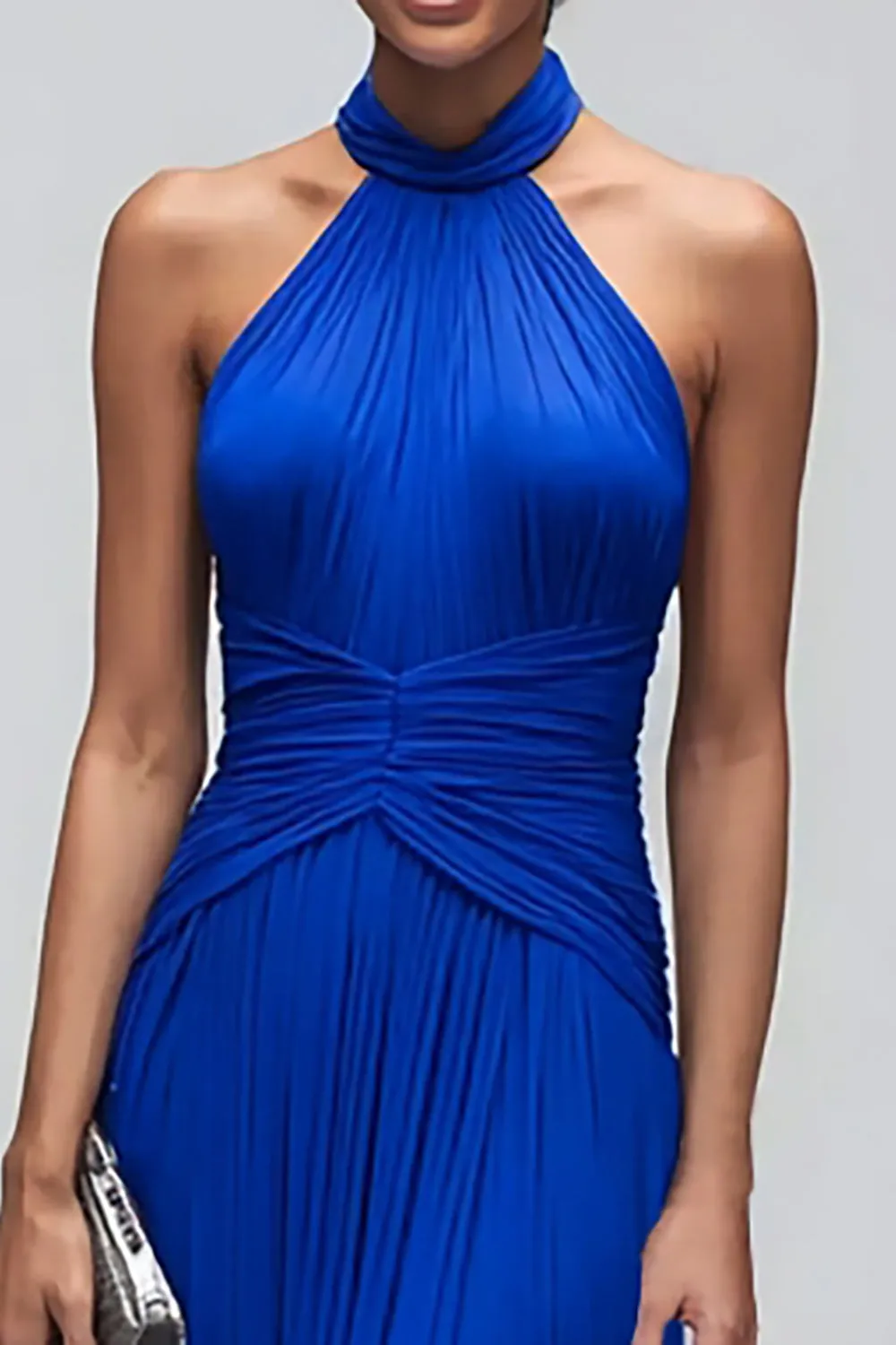 Royal Blue Halter Sheath Maxi Formal Dress sold by Zapaka product image thumbnail 3