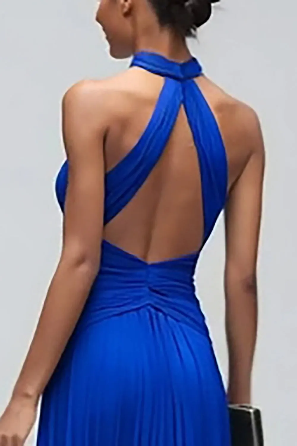 Royal Blue Halter Sheath Maxi Formal Dress sold by Zapaka product image thumbnail 4
