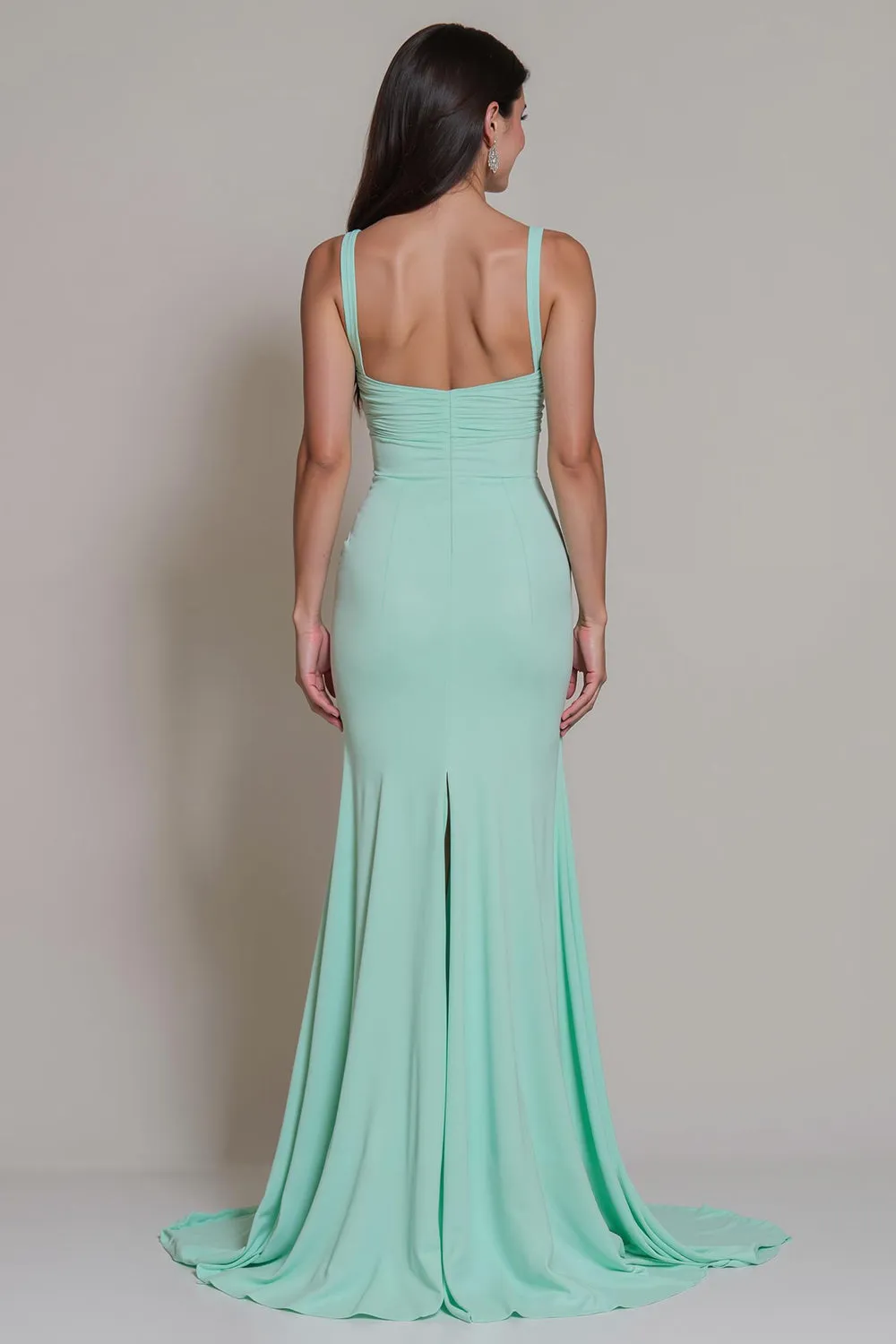 Mint Green Sweetheart Mermaid Sweep Train Bridesmaid Dress sold by Zapaka product image thumbnail 2