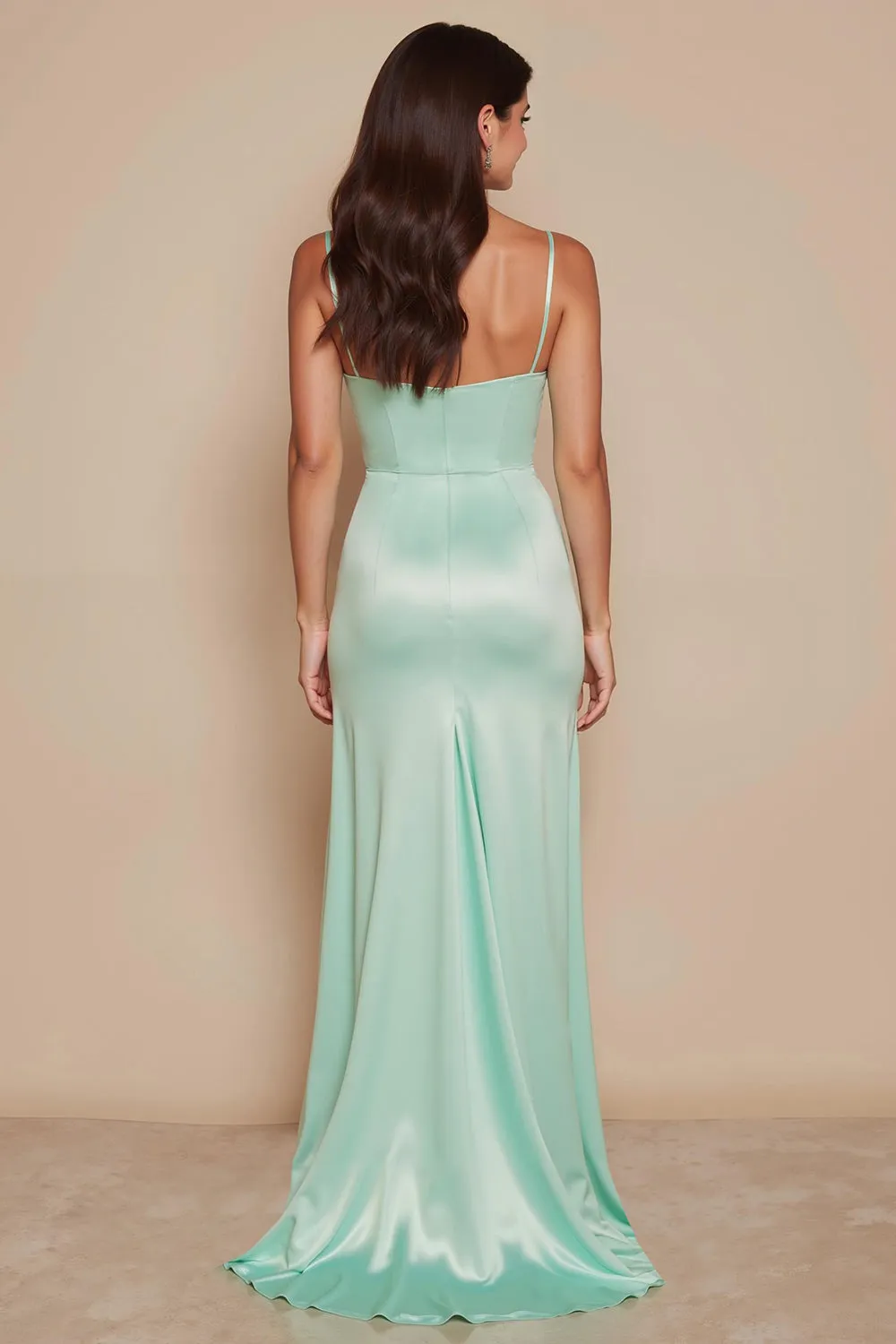 Mint Green Sweep Train Sweetheart Mermaid Bridesmaid Dress with Slit sold by Zapaka product image thumbnail 2