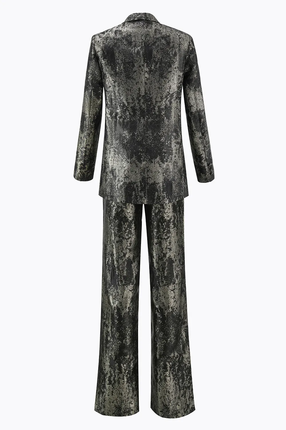 Black and Gold 2 Piece Peak Lapel Double Breasted Women's Prom Suit sold by Zapaka product image thumbnail 2