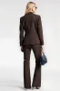 Coffee Pinstriped 2 Piece Notched Lapel Business Suits sold by Zapaka