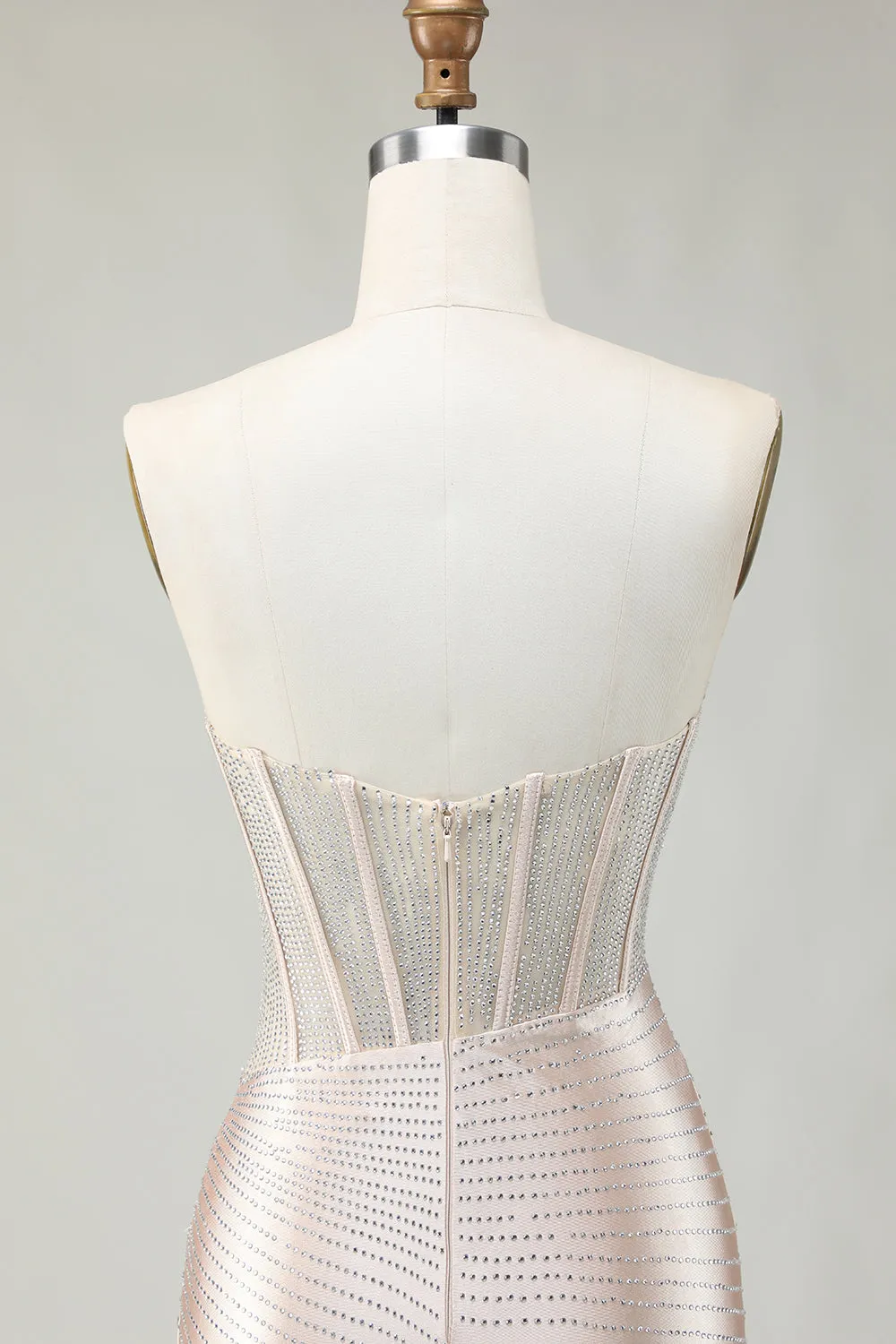 Sparkly Golden Strapless Sequins Bodycon Corset Homecoming Dress With Beading sold by Zapaka product image thumbnail 5