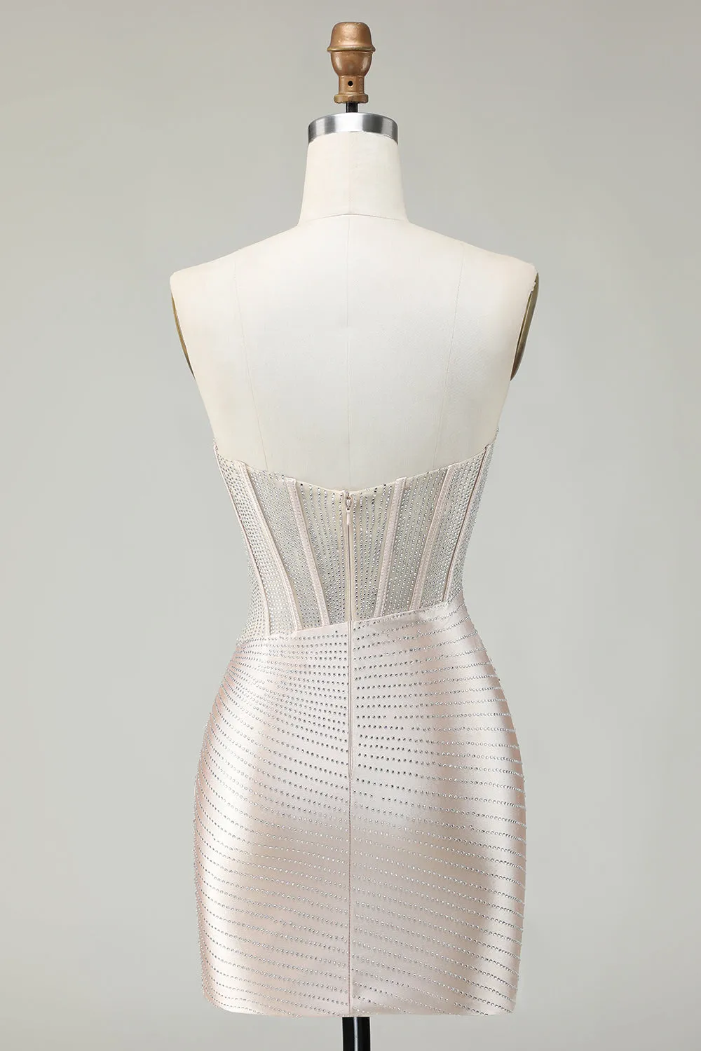 Sparkly Golden Strapless Sequins Bodycon Corset Homecoming Dress With Beading sold by Zapaka product image thumbnail 2