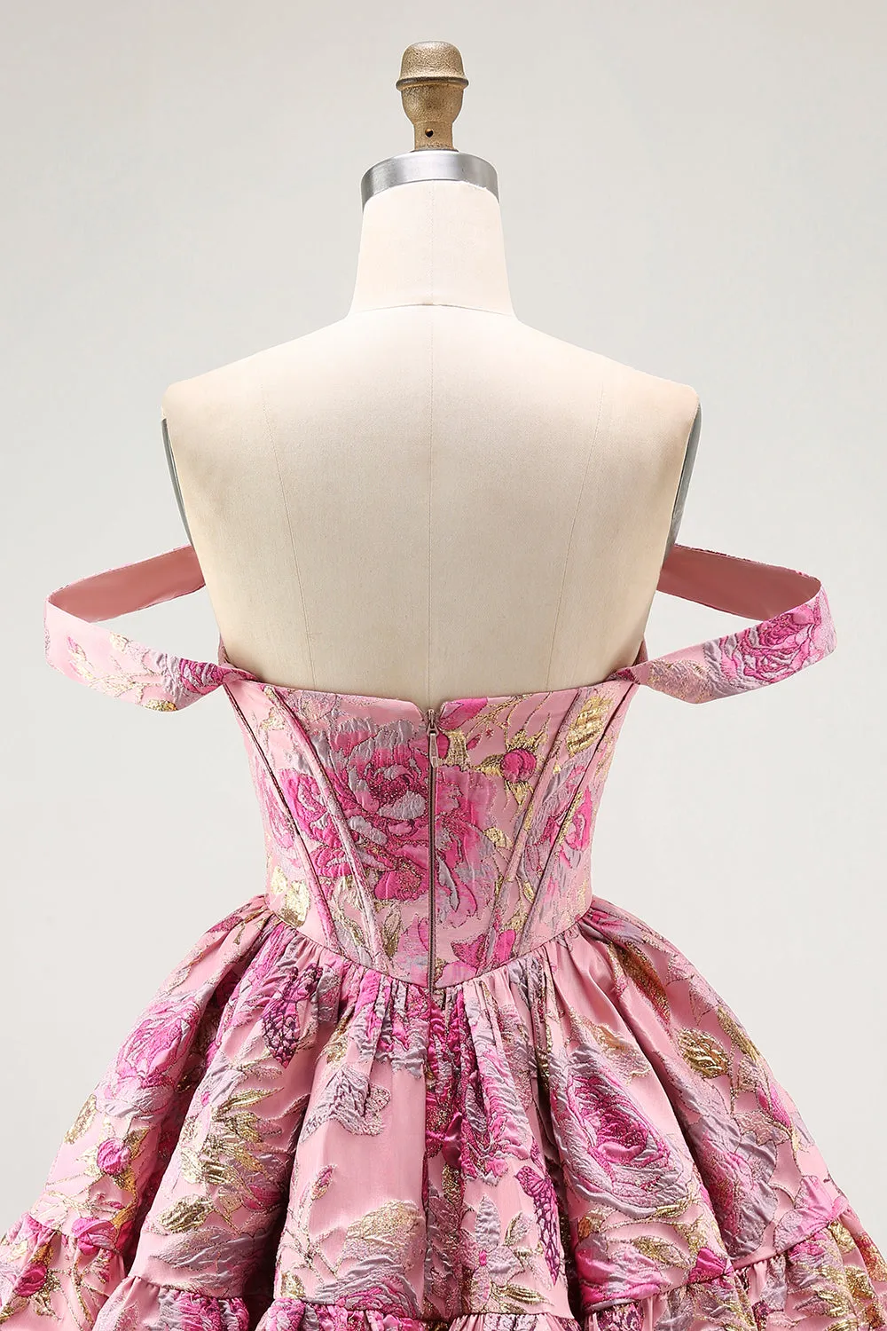 Off The Shoulder Printed A-Line Corset Homecoming Dress sold by Zapaka product image thumbnail 5