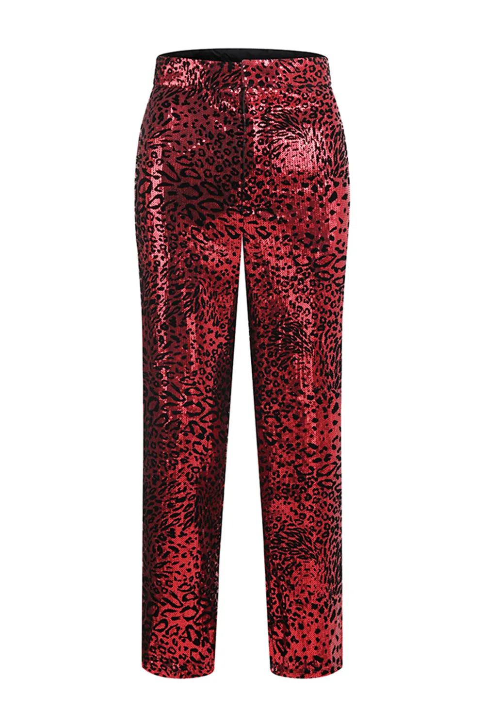 Red Leopard Sequin 2 Piece Peak Lapel Women's Prom Suit sold by Zapaka product image thumbnail 5