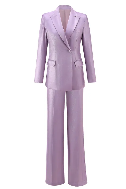 Purple Peak Lapel One Button 2-piece Women Suits sold by Zapaka