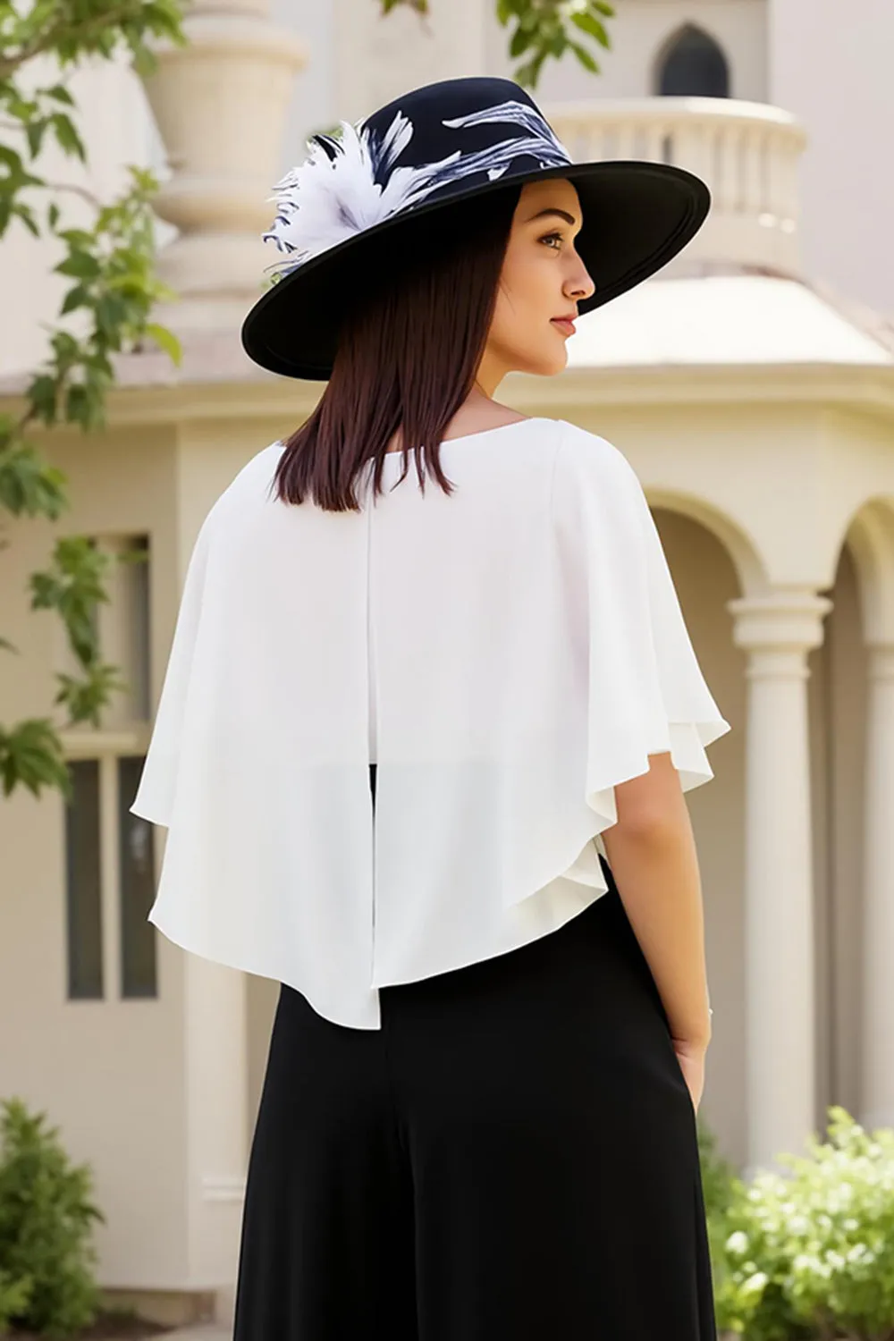 Black Square Neck A Line Chiffon Wedding Guest Dress sold by Zapaka product image thumbnail 4