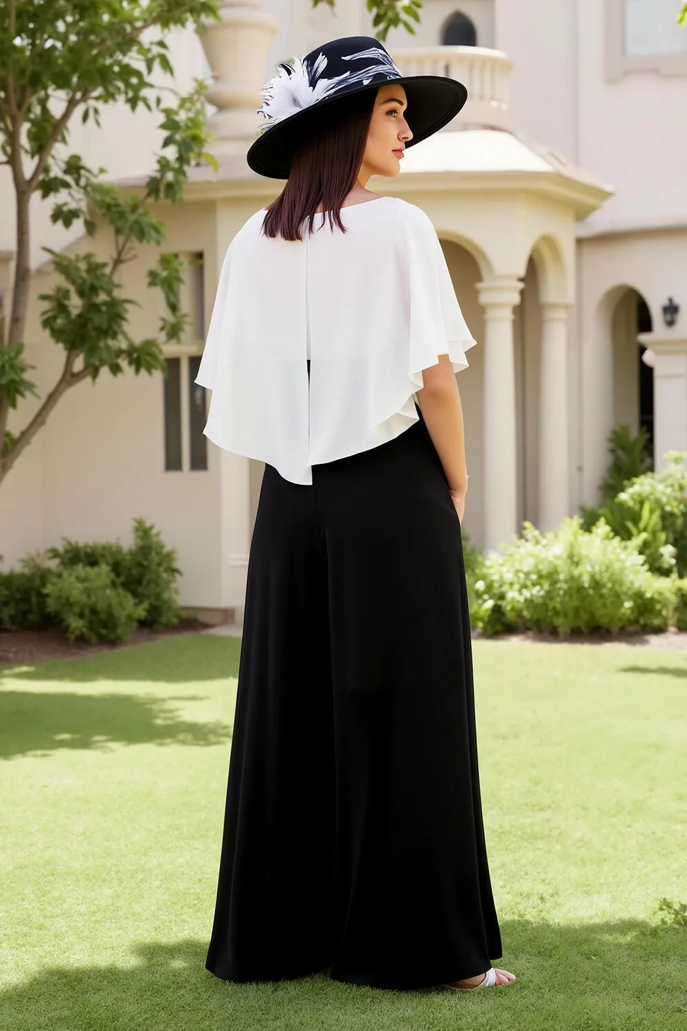 Black Square Neck A Line Chiffon Wedding Guest Dress sold by Zapaka product image thumbnail 2