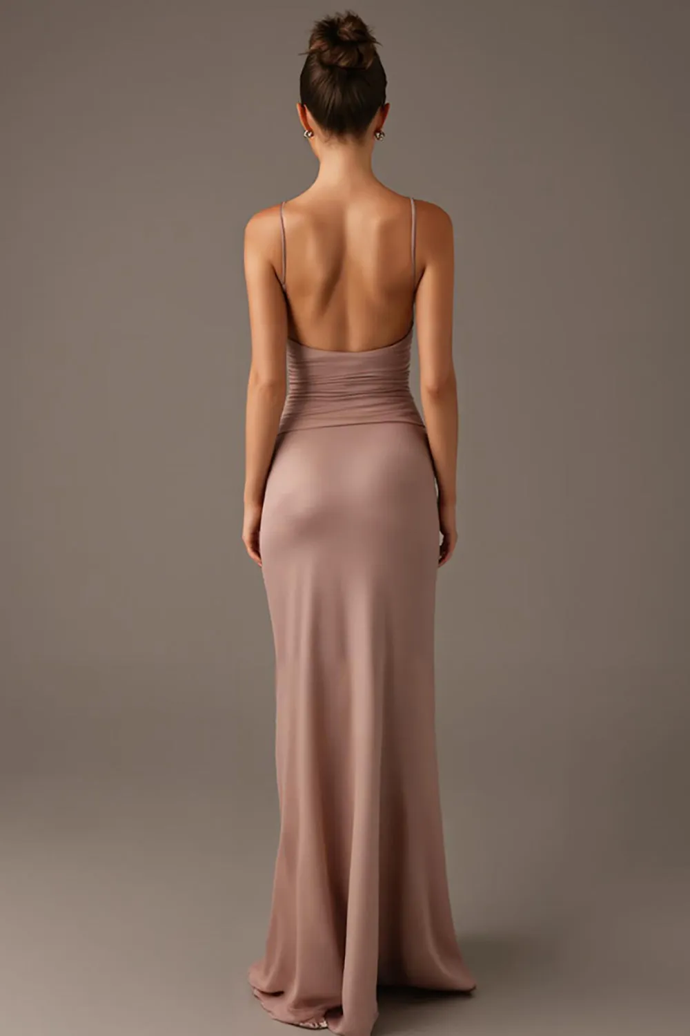 Sunset Spaghetti Straps Sheath Evening Dress with Slit sold by Zapaka product image thumbnail 2