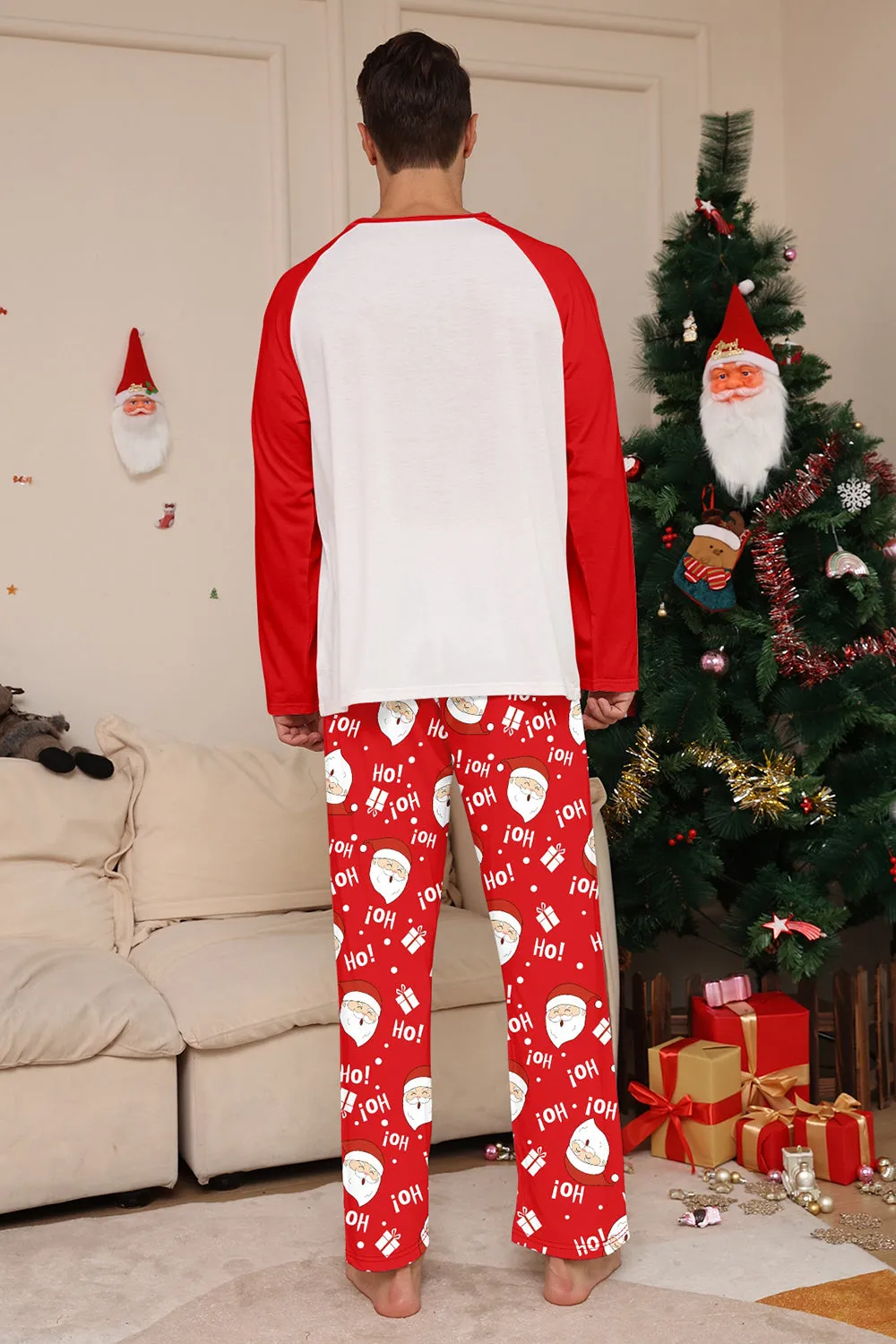 Red Santa Print Christmas Family Matching Pajamas sold by Zapaka product image thumbnail 4