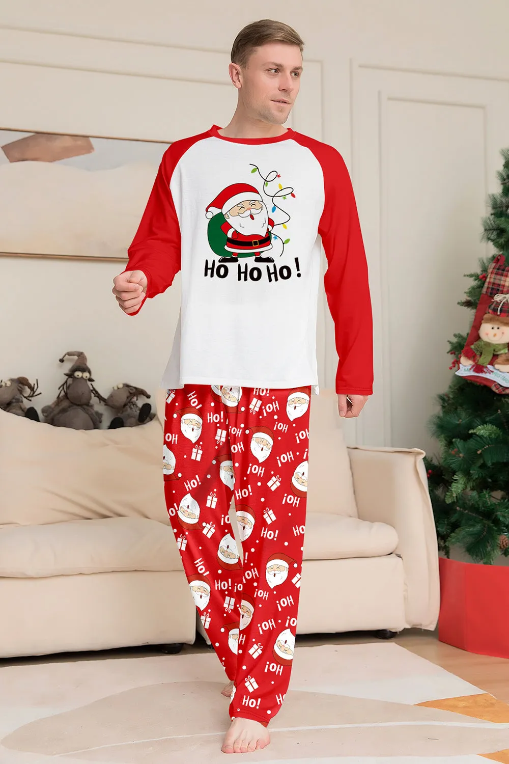 Red Santa Print Christmas Family Matching Pajamas sold by Zapaka product image thumbnail 5