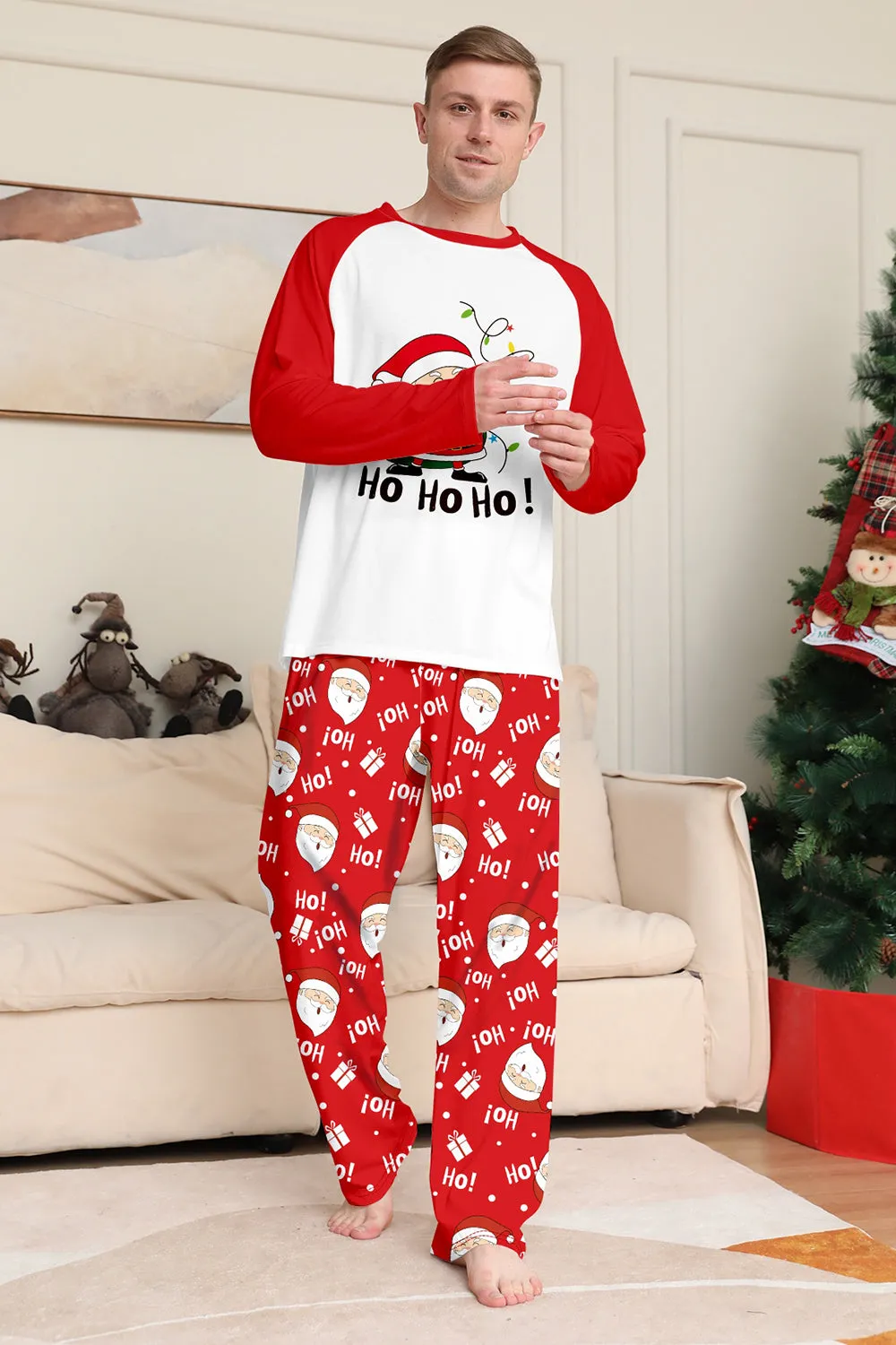 Red Santa Print Christmas Family Matching Pajamas sold by Zapaka product image thumbnail 3