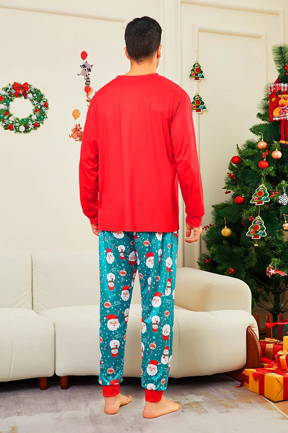 Red Merry Christmas Santa Print Family Matching Pajamas sold by Zapaka product image thumbnail 5