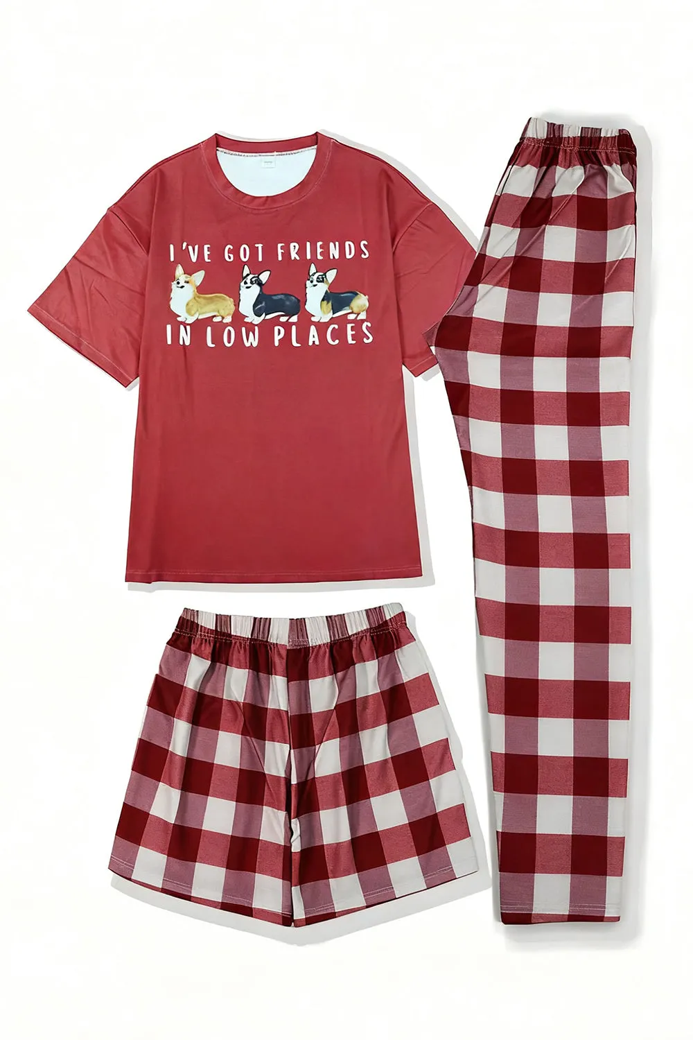 Red Dog Printed Short Sleeve Matching Family Pajamas sold by Zapaka product image thumbnail 2