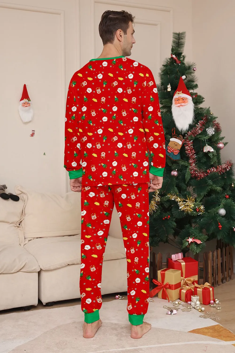 Christmas Cozy Red Print Family Matching Pajamas Set sold by Zapaka product image thumbnail 4