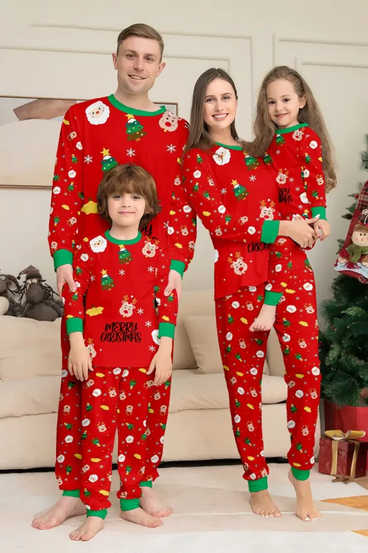 Christmas Cozy Red Print Family Matching Pajamas Set sold by Zapaka