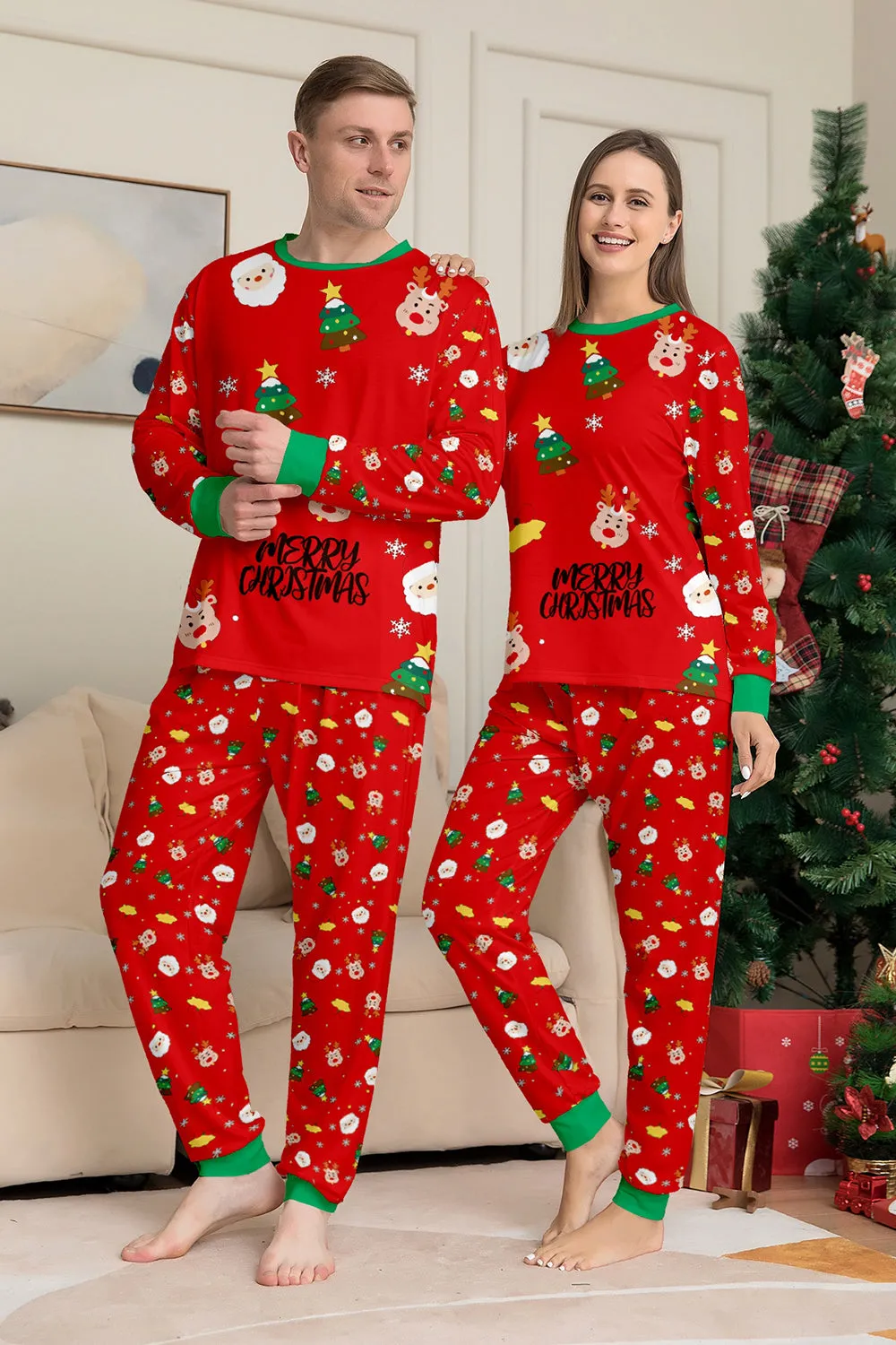 Christmas Cozy Red Print Family Matching Pajamas Set sold by Zapaka product image thumbnail 2