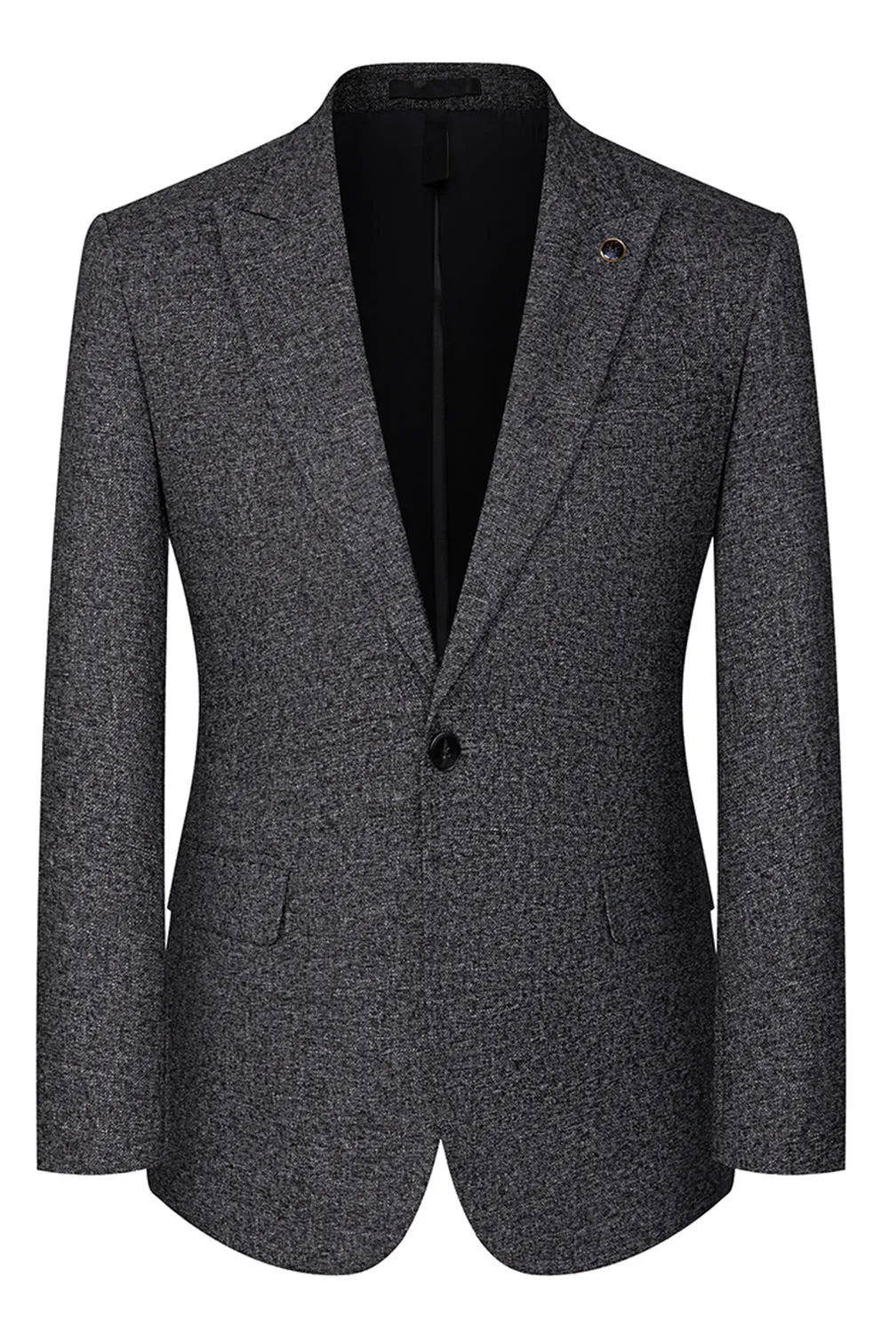 Dark Grey 3 Piece Peak Lapel Slim Fit Men's Wedding Suits sold by Zapaka product image thumbnail 2