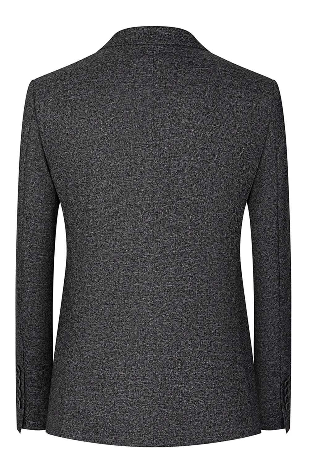 Dark Grey 3 Piece Peak Lapel Slim Fit Men's Wedding Suits sold by Zapaka product image thumbnail 3