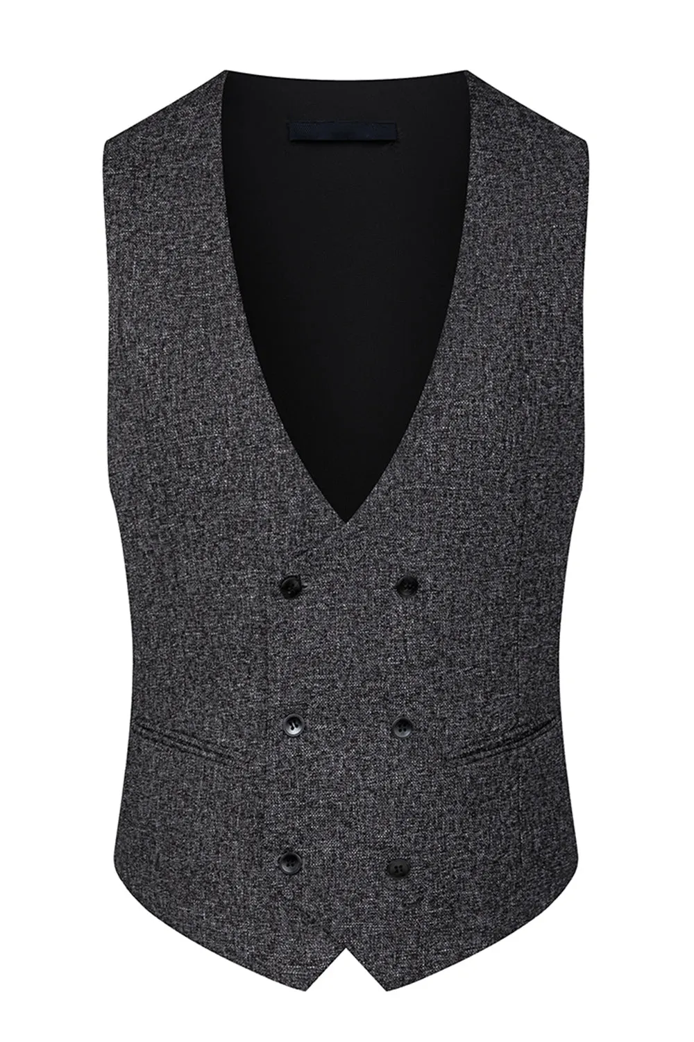 Dark Grey 3 Piece Peak Lapel Slim Fit Men's Wedding Suits sold by Zapaka product image thumbnail 4