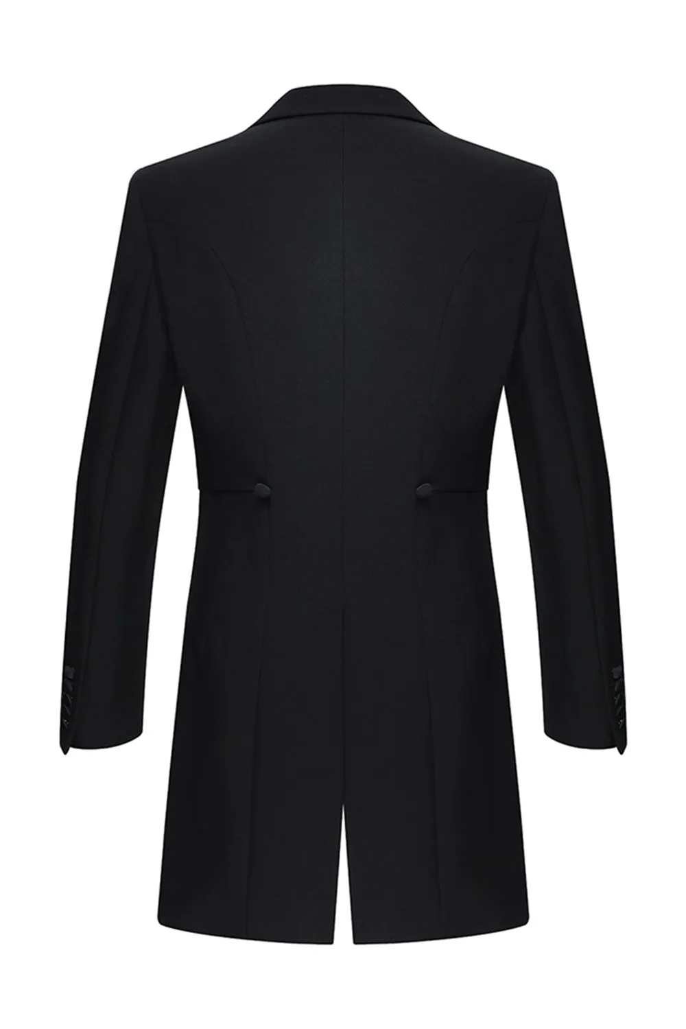 Black Peak Lapel Double Breasted Men's 3 Piece Tuxedo sold by Zapaka product image thumbnail 3