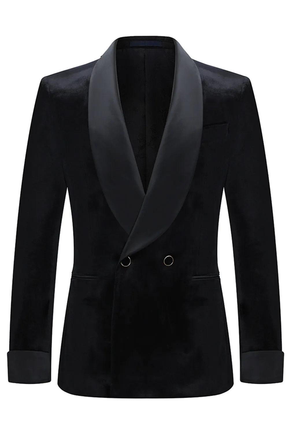 Shawl Lapel 2 Piece Black Velvet Men's Suits sold by Zapaka product image thumbnail 2