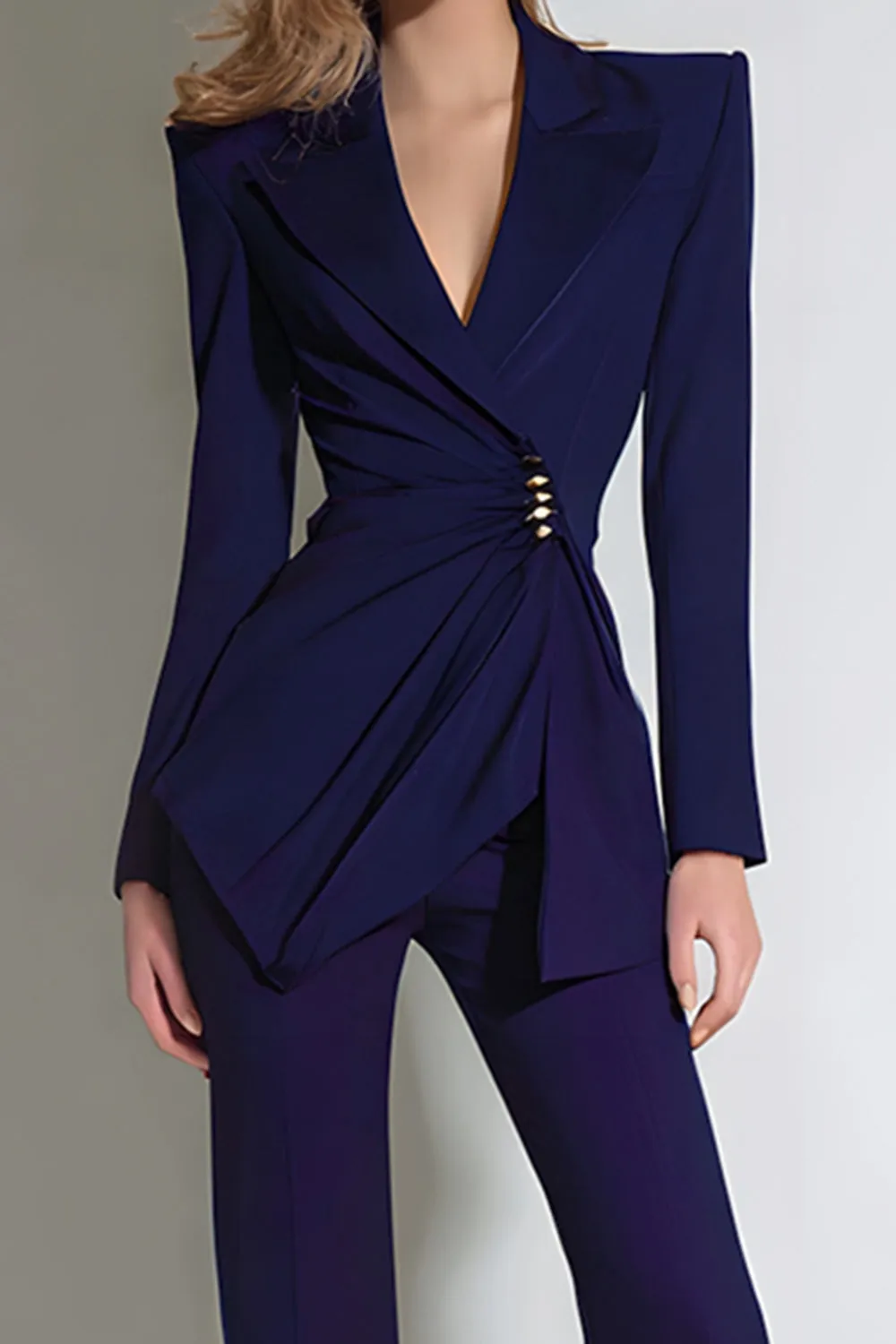 Dark Purple Peak Lapel 2 Piece Business Suits sold by Zapaka product image thumbnail 2
