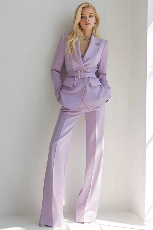 Lilac 2 Piece Notched Lapel Long Sleeves Business Suits sold by Zapaka
