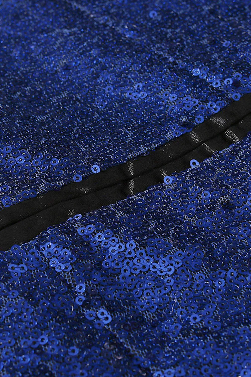 Sparkly Blue Shawl Lapel One Button Men's Prom Blazer sold by Zapaka product image thumbnail 3