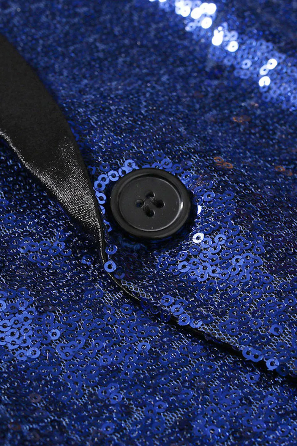 Sparkly Blue Shawl Lapel One Button Men's Prom Blazer sold by Zapaka product image thumbnail 4