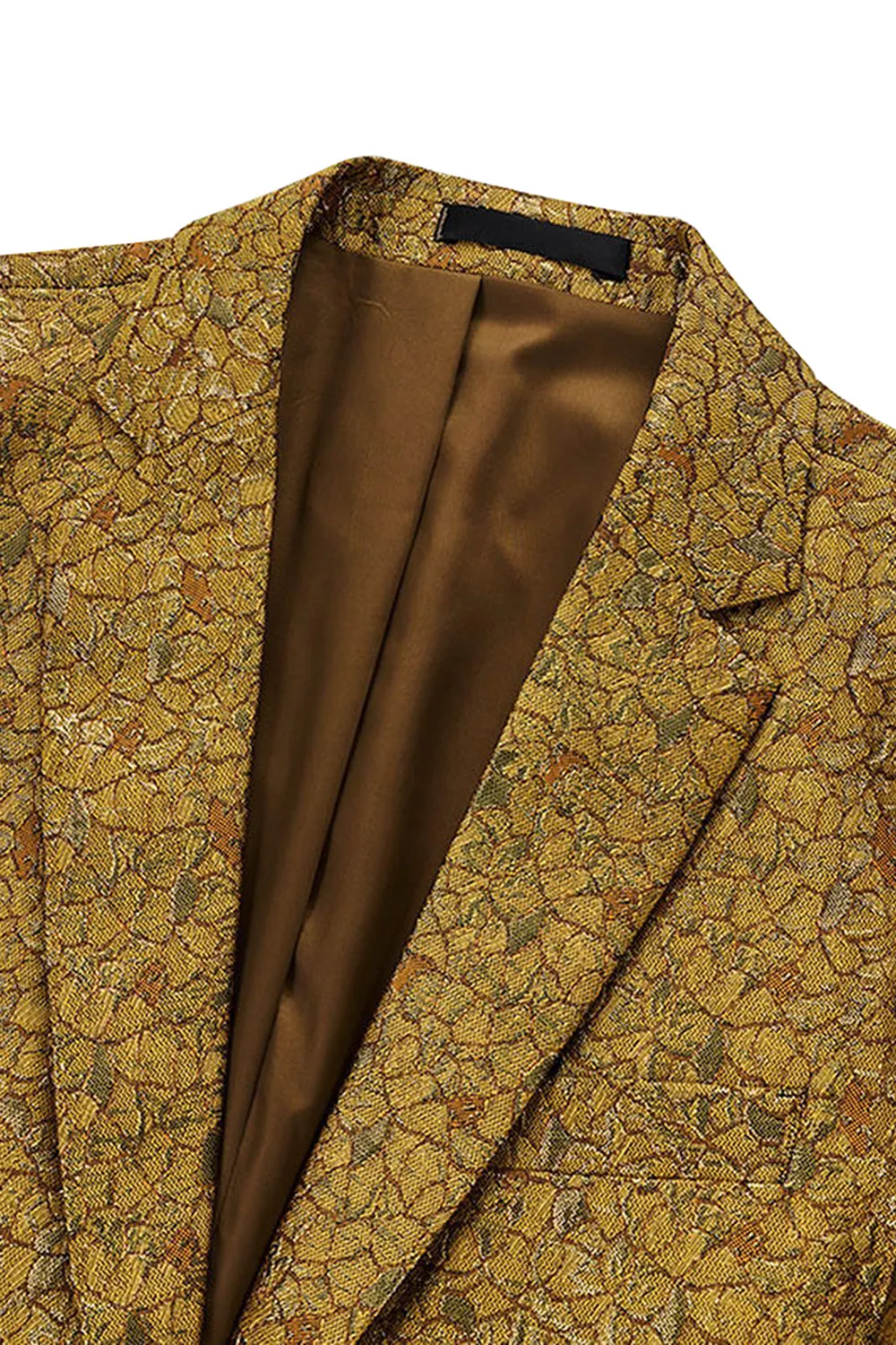 Sparkly Golden Notched Lapel Texture Prom Blazer sold by Zapaka product image thumbnail 3