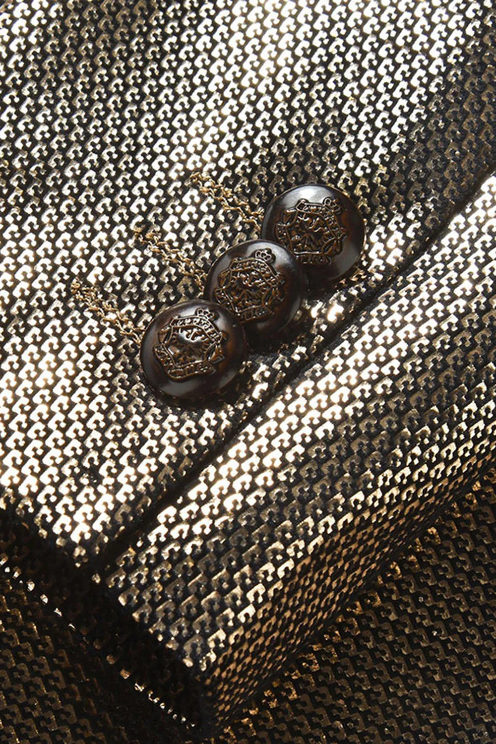 Golden Metallic Shawl Lapel Men's Prom Blazer sold by Zapaka product image thumbnail 4