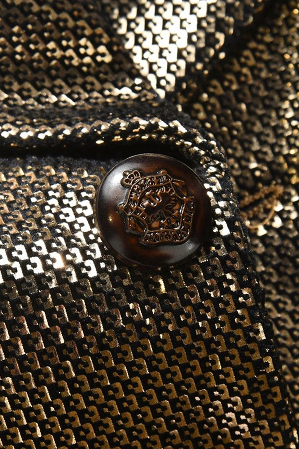 Golden Metallic Shawl Lapel Men's Prom Blazer sold by Zapaka product image thumbnail 5