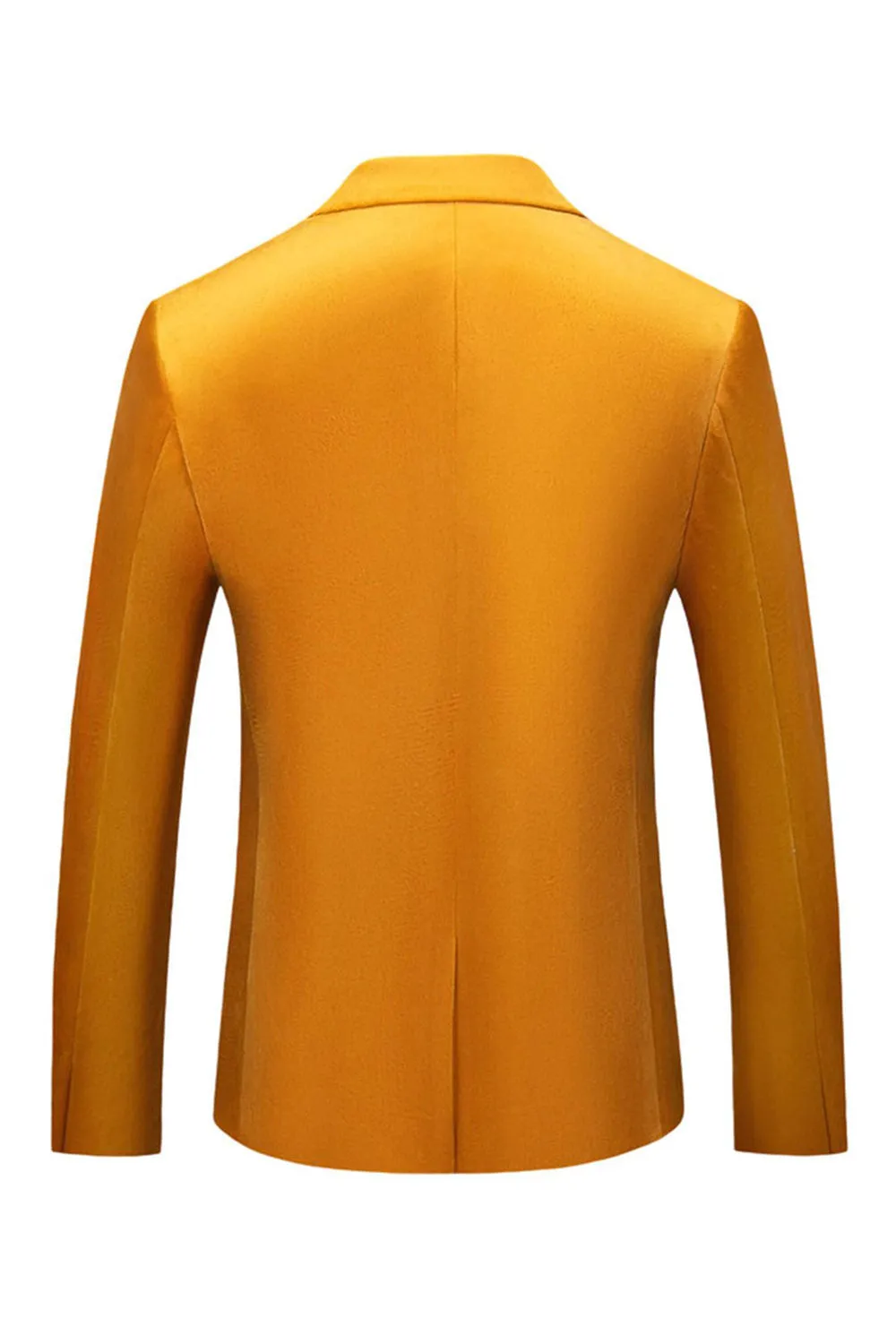 Yellow Peak Lapel One Button Prom Blazer sold by Zapaka product image thumbnail 2