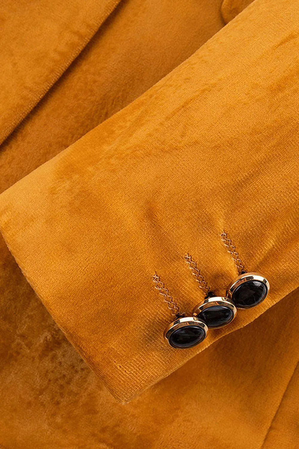 Yellow Peak Lapel One Button Prom Blazer sold by Zapaka product image thumbnail 3