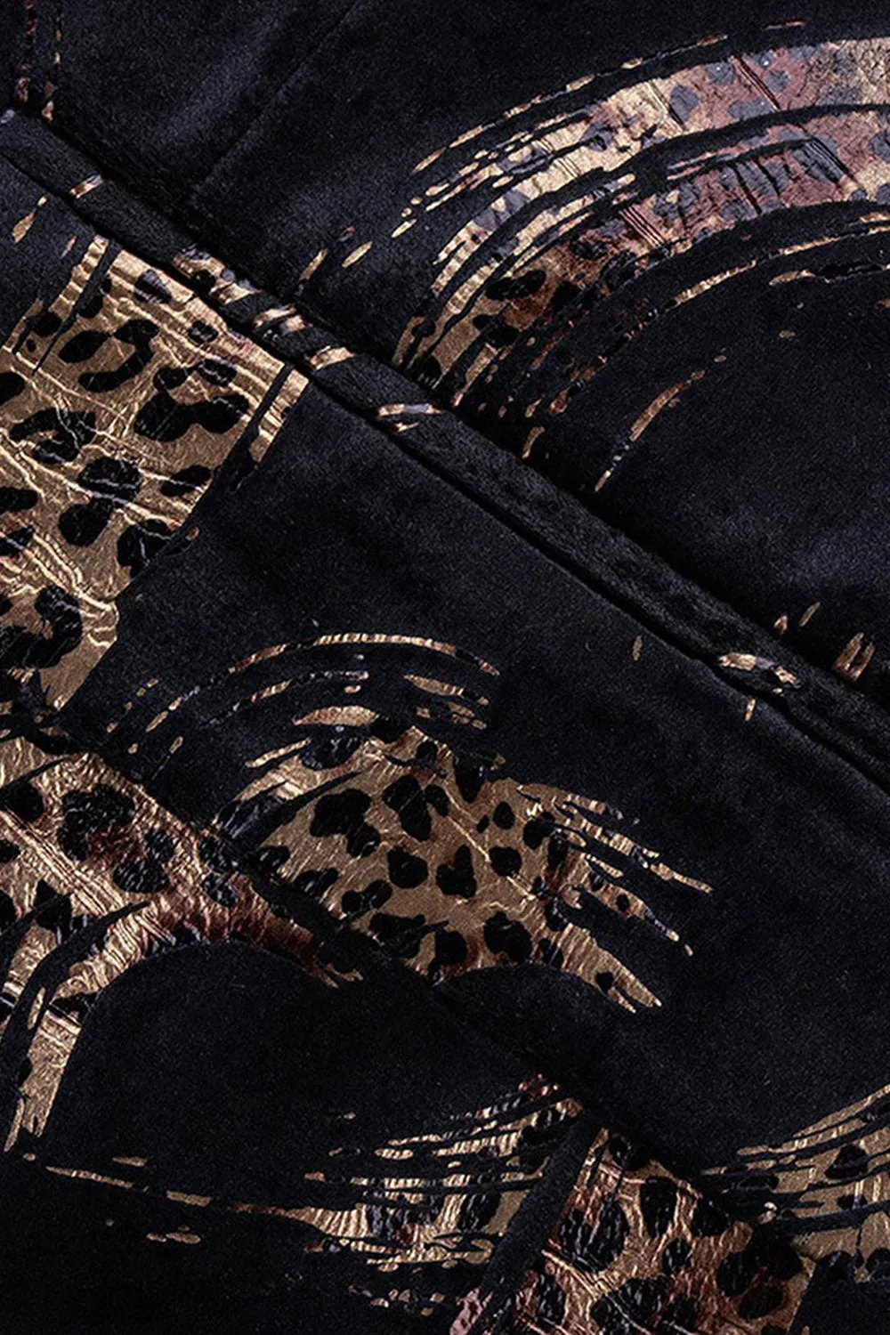 Men's Black Golden Printed Notched Lapel Prom Blazer sold by Zapaka product image thumbnail 4