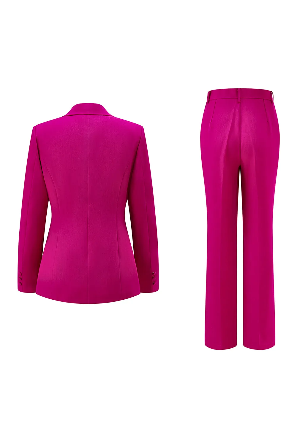Fuchsia 2-Piece One Button Notched Lapel Women Suits sold by Zapaka product image thumbnail 2