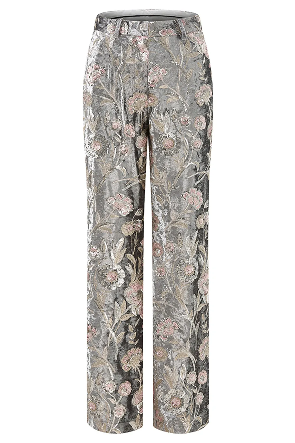 2-Piece Sparkly Grey Peak Lapel Women Suits sold by Zapaka product image thumbnail 3