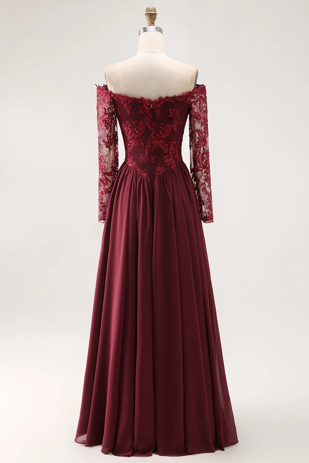 Cabernet A Line Strapless Mother of the Bride Dress with Lace sold by Zapaka product image thumbnail 2