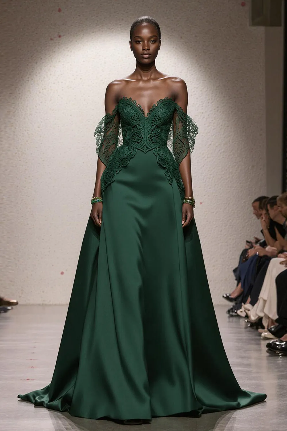 Dark Green Sweetheart A-Line Long Military Ball Dresses with Appliques sold by Zapaka