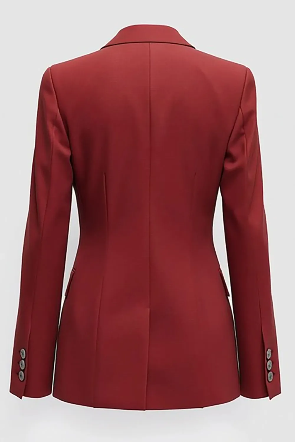 Dark Red Peaked Lapel Women's Formal Blazer sold by Zapaka product image thumbnail 2