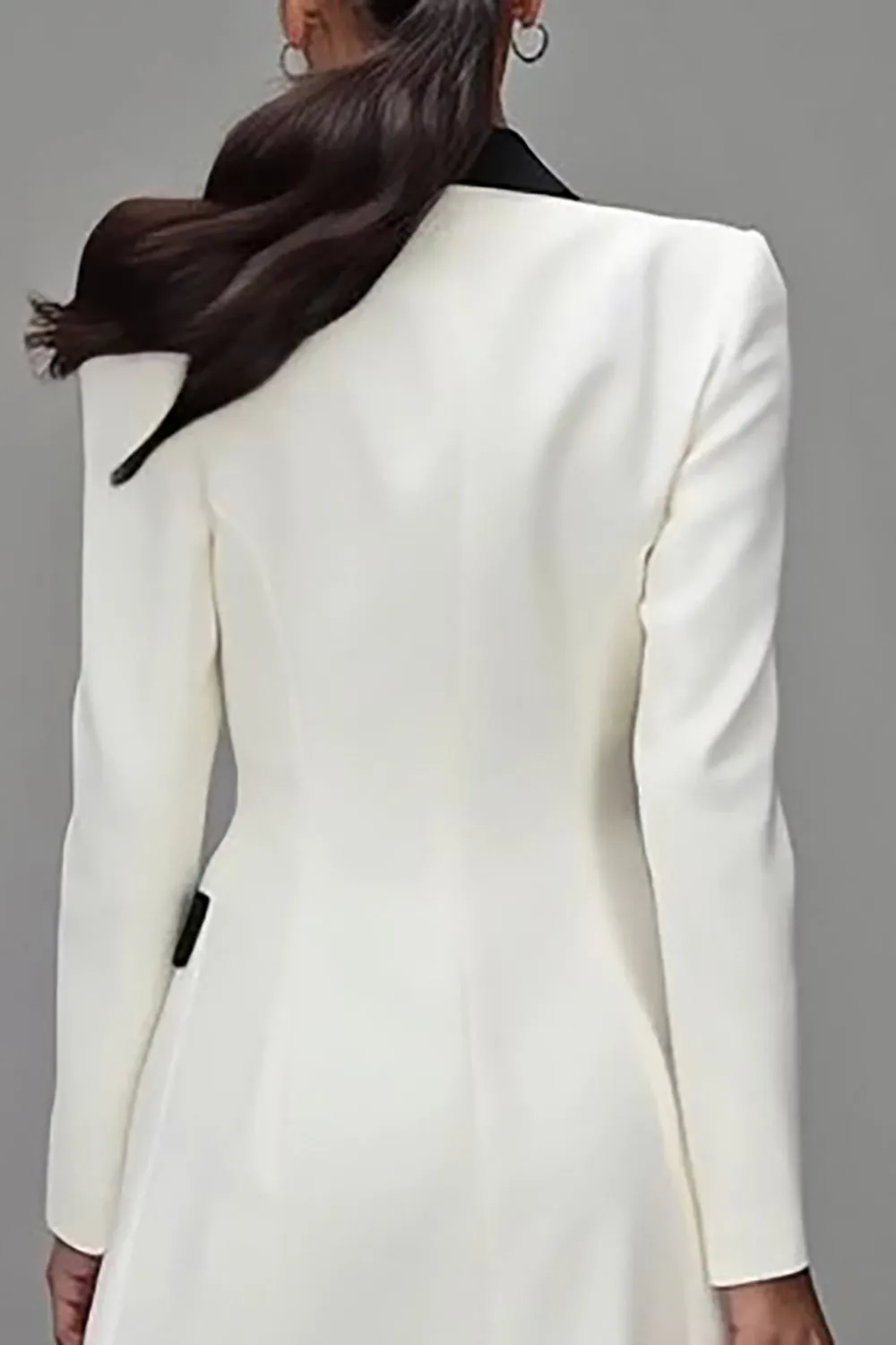Ivory Shawl Lapel Double Breasted Women's Blazer sold by Zapaka product image thumbnail 4