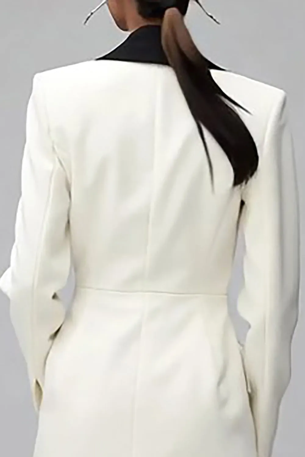 Ivory Shawl Lapel Double Breasted Women's Blazer sold by Zapaka product image thumbnail 4