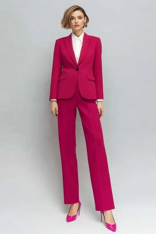 2 Piece Peak Lapel Fuchsia Women's Business Casual Suits sold by Zapaka