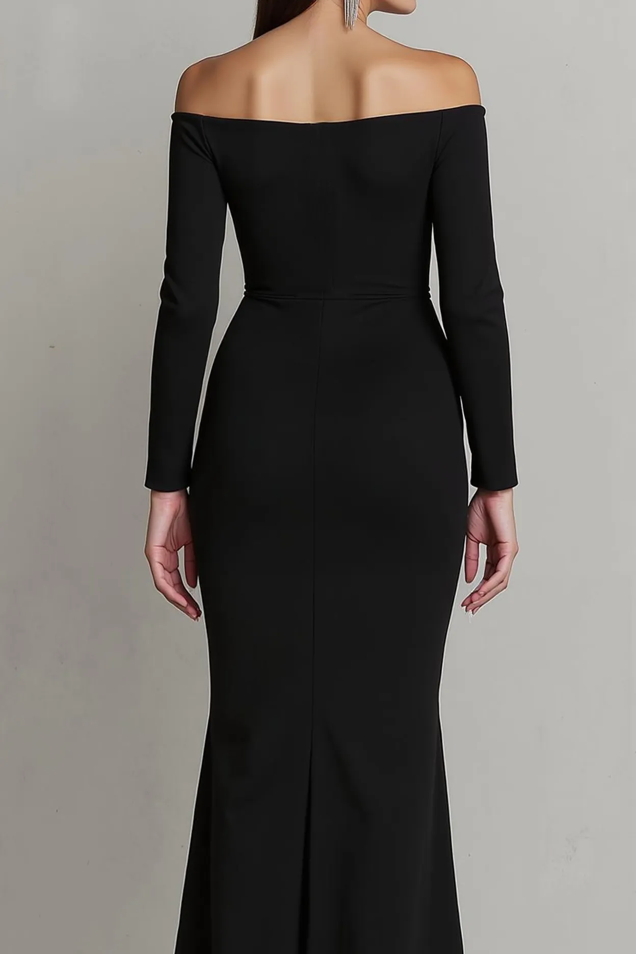 Off The Shoulder Black Sheath Formal Dress sold by Zapaka product image thumbnail 2