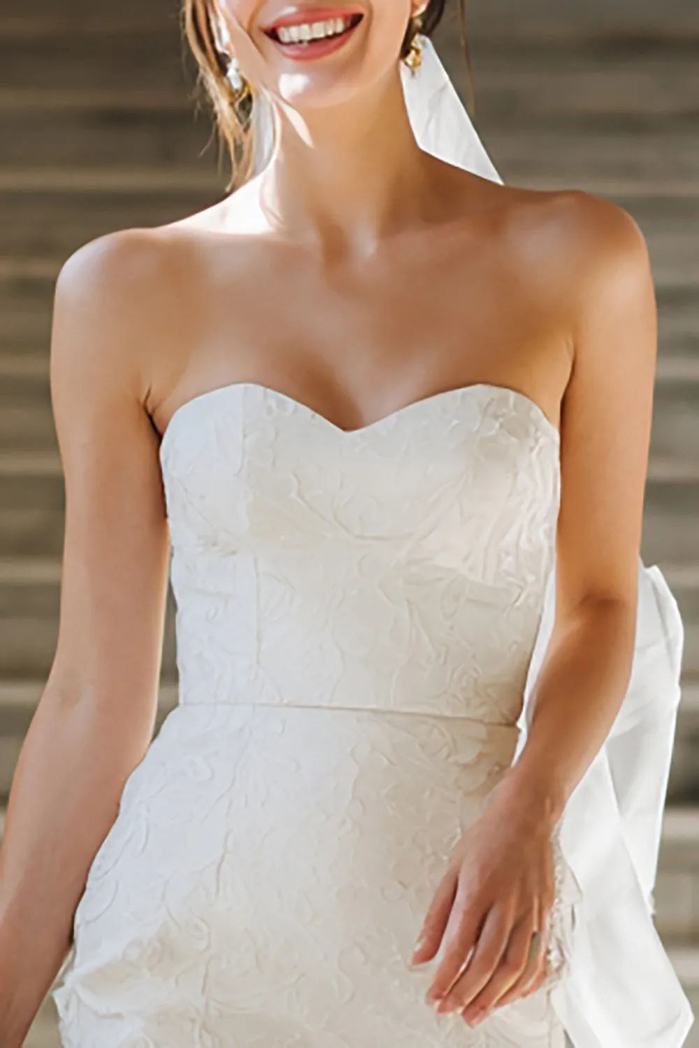 Strapless White Sheath Short Courthouse Wedding Dress sold by Zapaka product image thumbnail 2