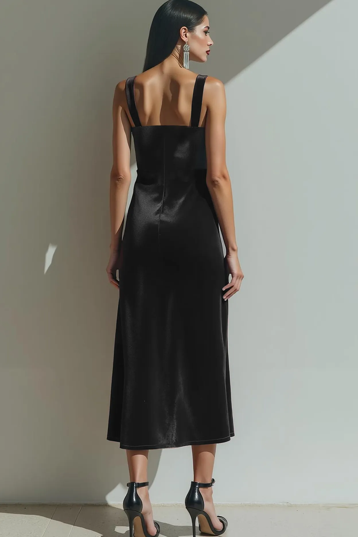 Black Velvet Sheath Keyhole Long Formal Dress with Slit sold by Zapaka product image thumbnail 2