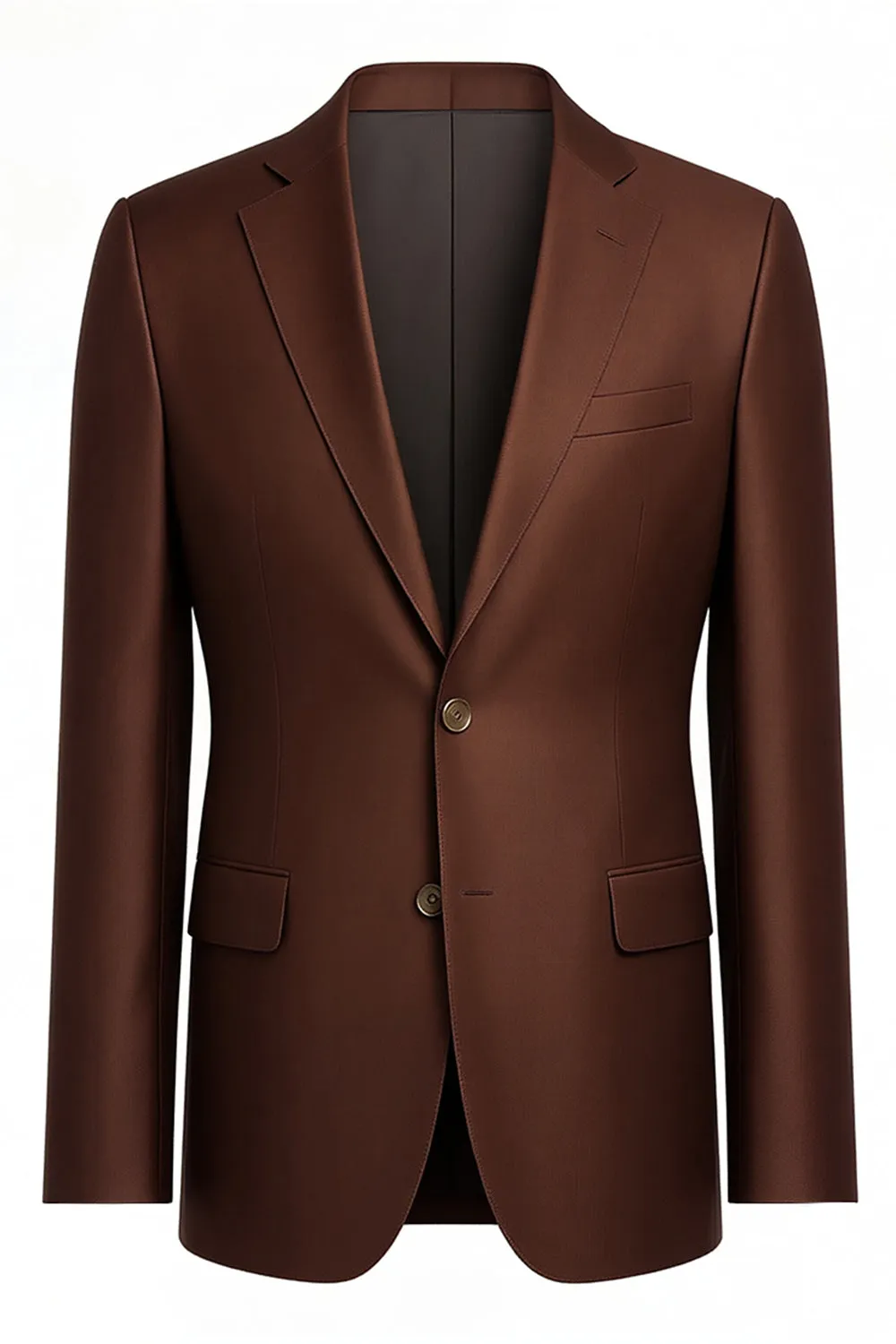 Dark Brown Notched Lapel Single Breasted Men Formal Blazer sold by Zapaka