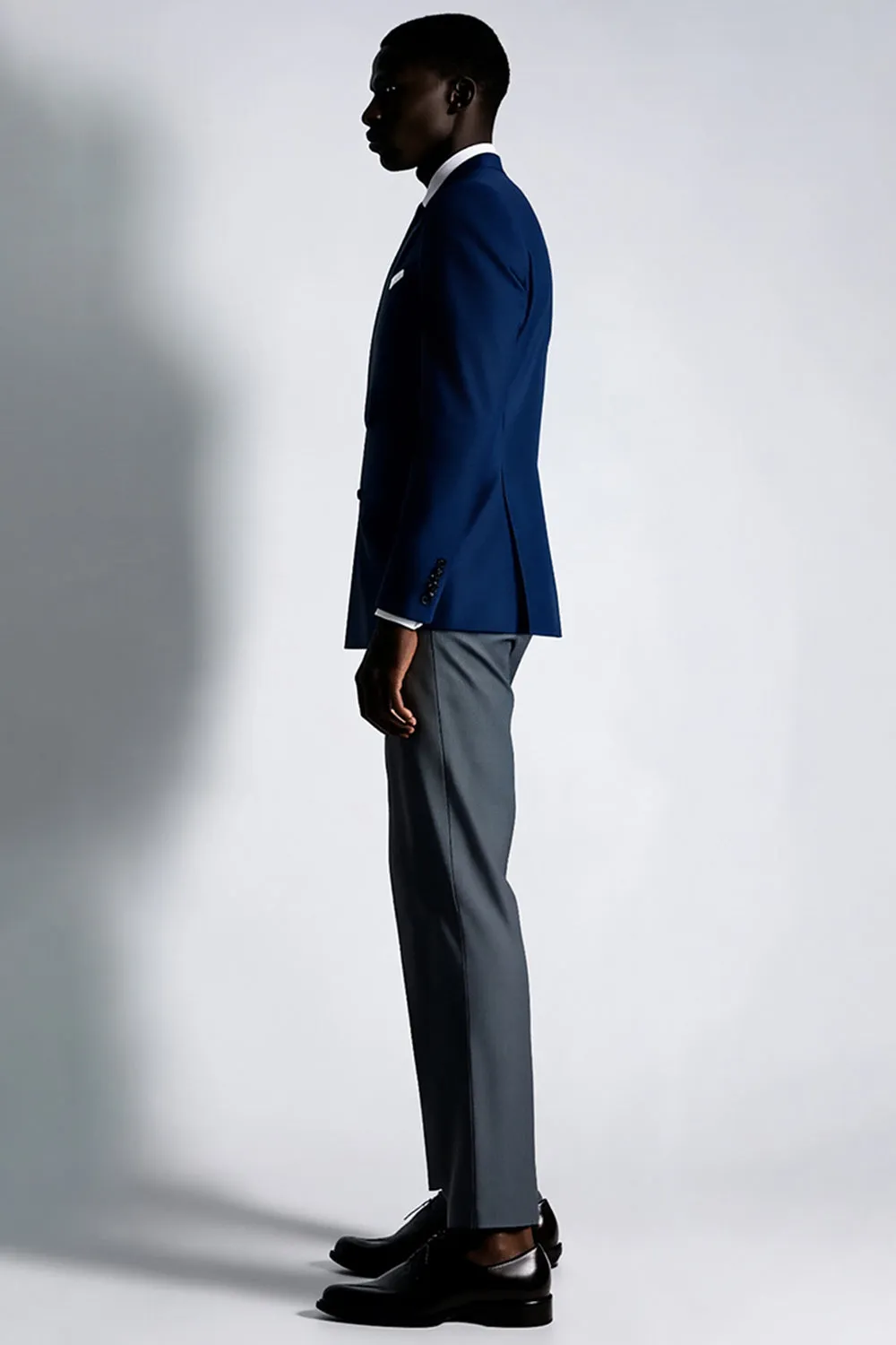 Navy Peak Lapel Double Breasted Men Blazer sold by Zapaka product image thumbnail 4